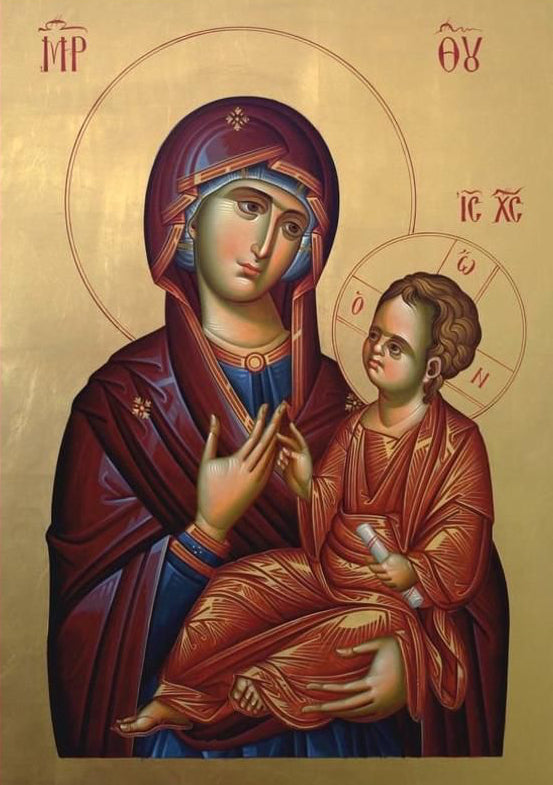 Orthodox Christian Icon of Theotokos (Saint Mary) – Mounted on Wood