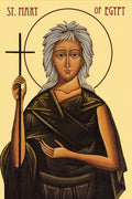 Orthodox Christian Icon of Saint Mary of Egypt – Mounted on Wood