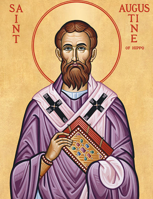 Orthodox Christian Icon of Saint Augustine of Hippo – Mounted on Wood