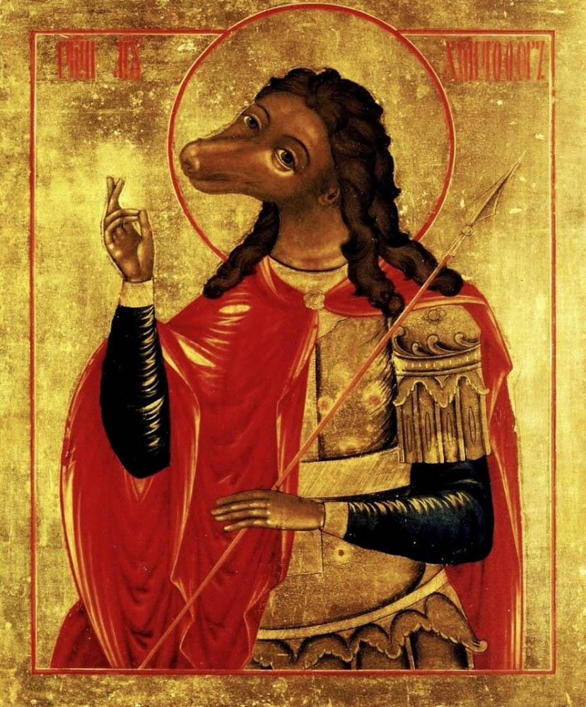 Orthodox Christian Icon of Saint Christopher Icon – Mounted on Wood