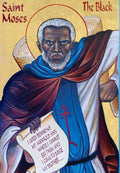 Orthodox Christian Icon of Saint Moses the Black – Mounted on Wood