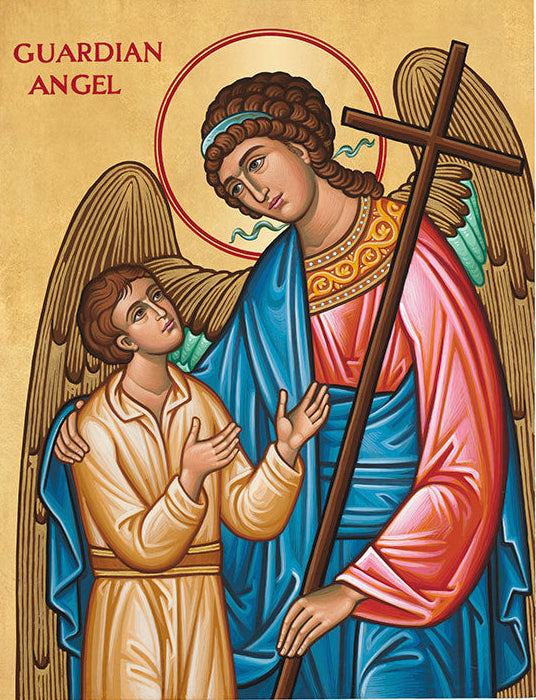 Orthodox Christian Icon of Guardian Angel – Mounted on Wood