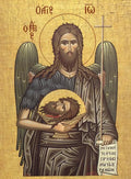 Orthodox Christian Icon of John the Baptist – Mounted on Wood